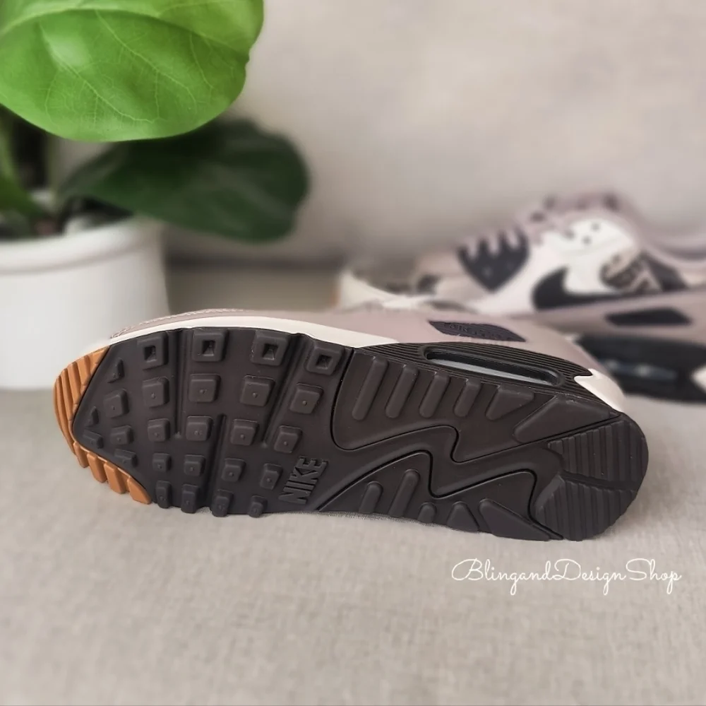 Bling Womens Nike Air Max 90 Animal Print Customized Sneakers With Crystals